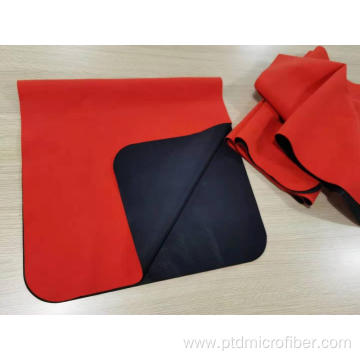 Microfiber grip fitness towel with rubber coated